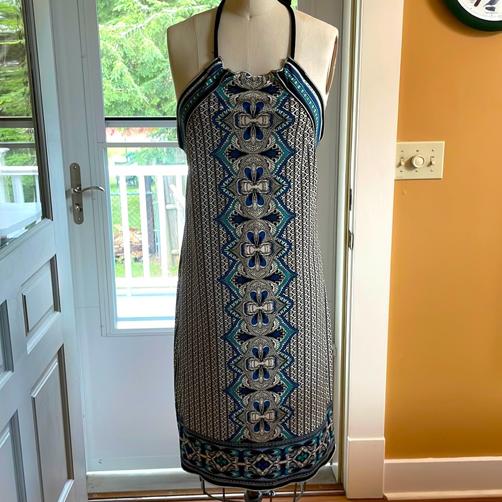 Women’s Dress Backless Sz Medium Blues Black & White Max Studio.
